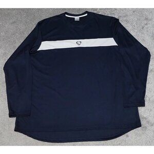 Vintage Nike Running Shirt Men's Size 2XL Blue Graphic Logo Crew Neck Pullover